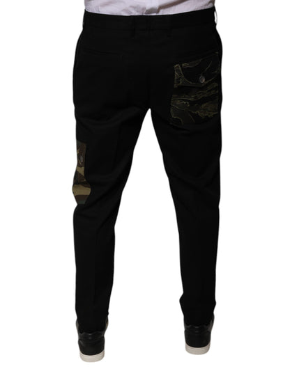 Dolce & Gabbana Black Cotton Men Cargo Casual Pants