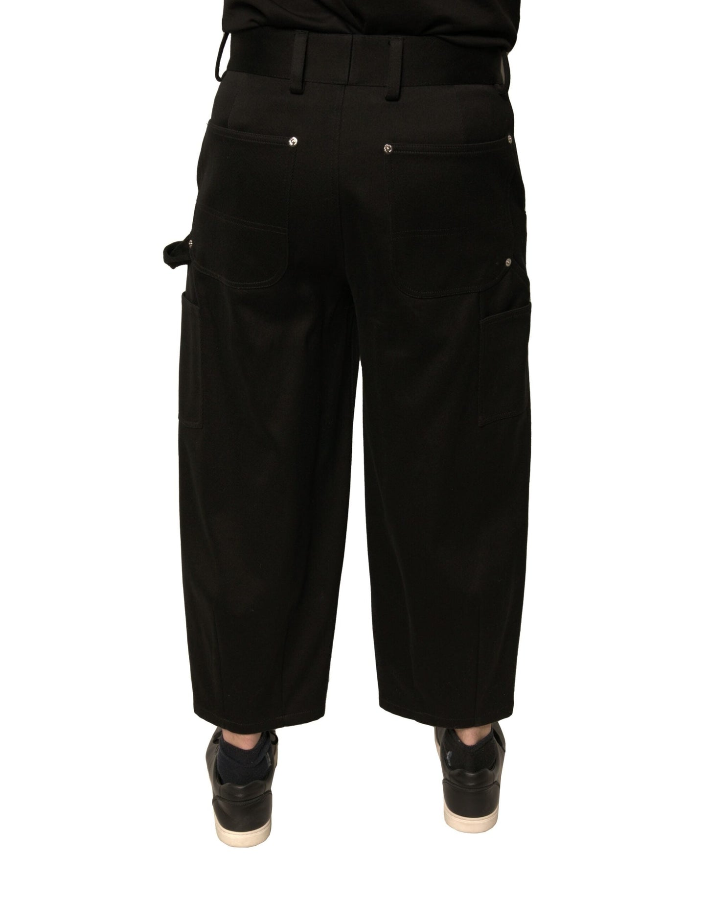 Dolce & Gabbana Black Cotton Mid Waist Cropped Pants - IT44 | XS