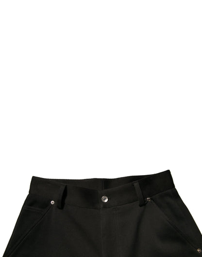 Dolce & Gabbana Black Cotton Mid Waist Cropped Pants - IT44 | XS