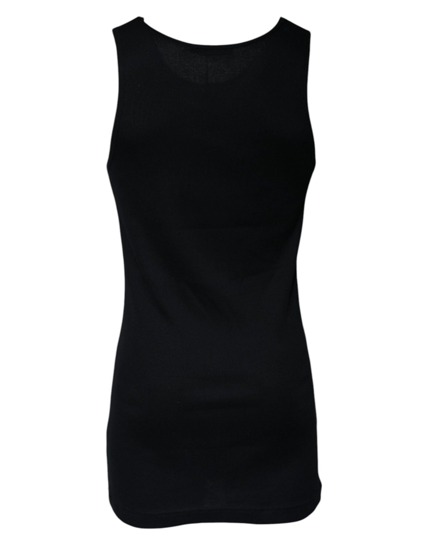 Dolce & Gabbana Black Cotton Sleeveless Round Neck Tank T-shirt - IT50 | L