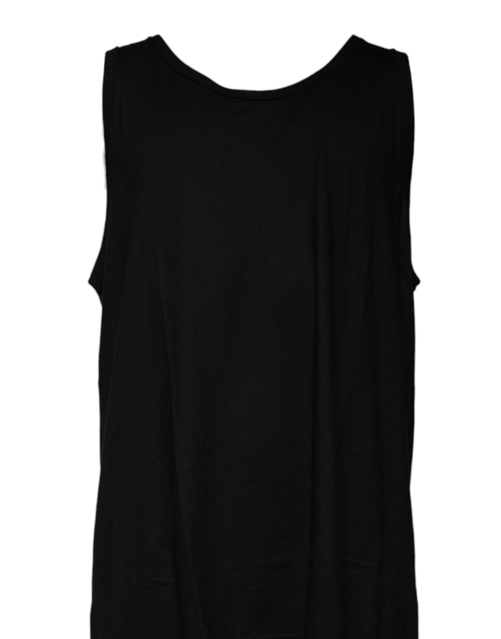 Dolce & Gabbana Black Cotton Sleeveless Round Neck Tank T-shirt - IT54 | XL