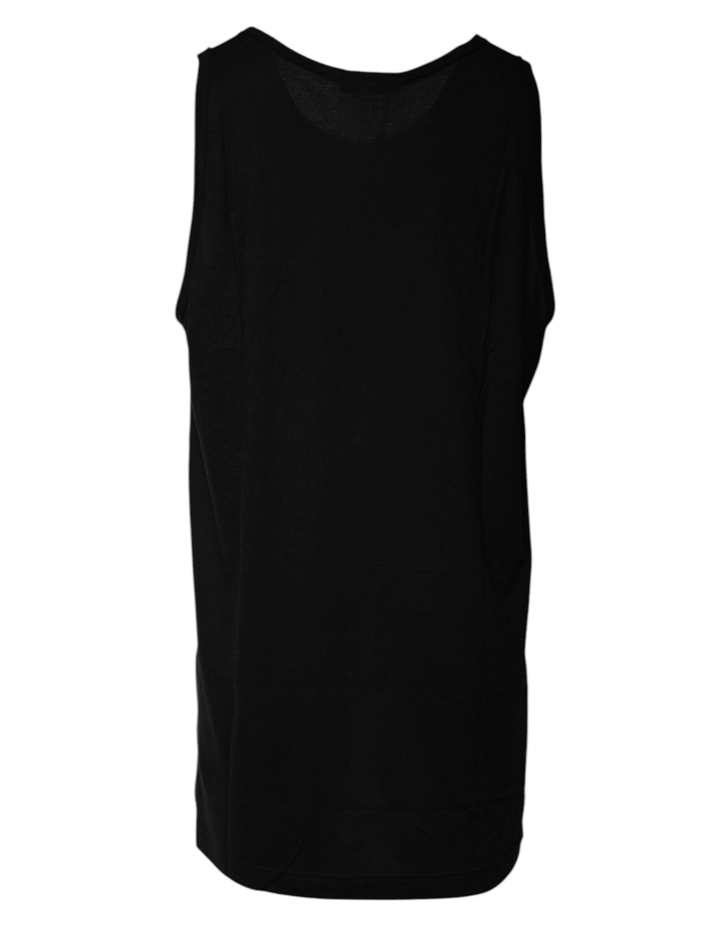 Dolce & Gabbana Black Cotton Sleeveless Round Neck Tank T-shirt - IT54 | XL