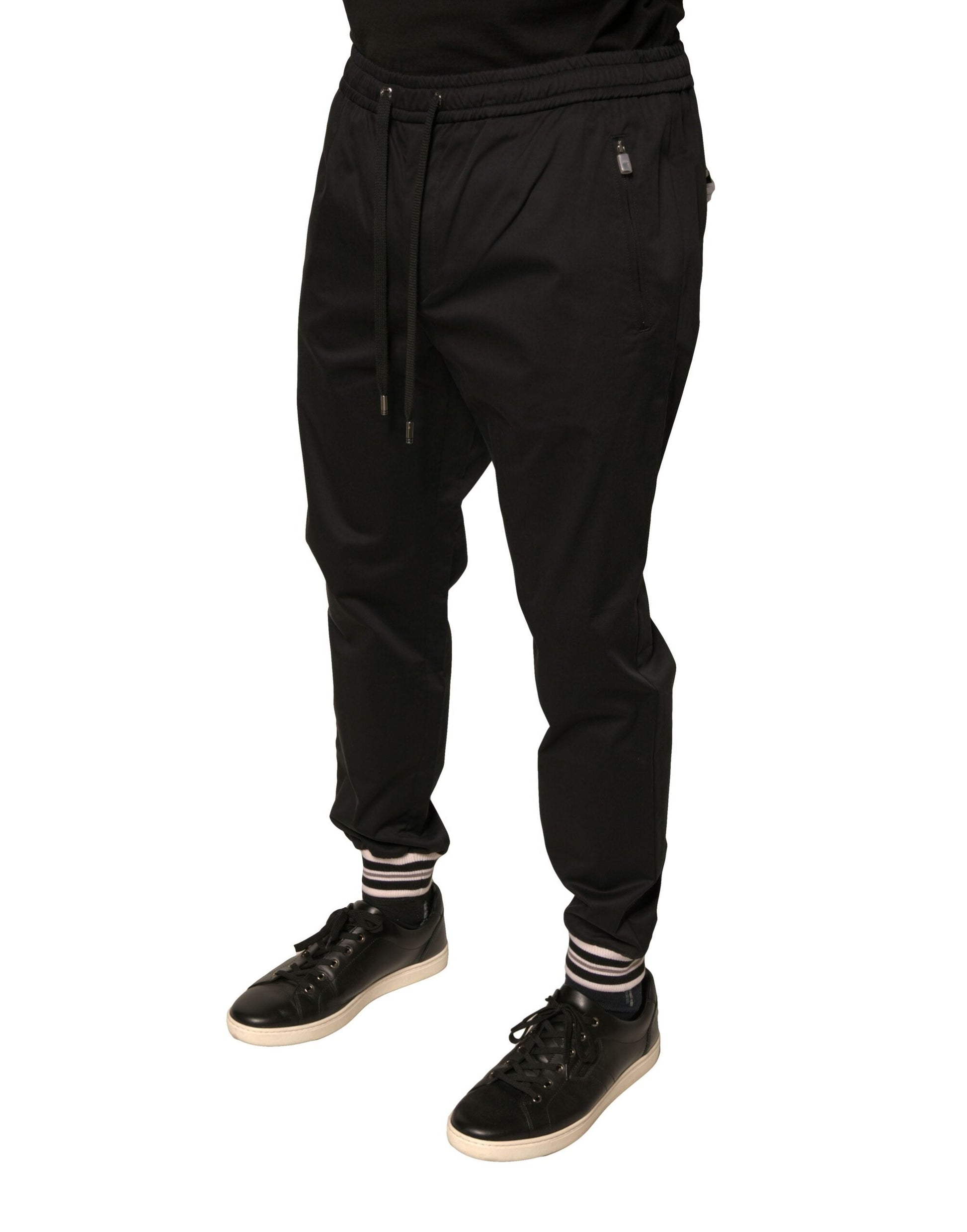 Dolce & Gabbana Black Cotton Stretch Jogger Sweatpants Pants - IT50 | L