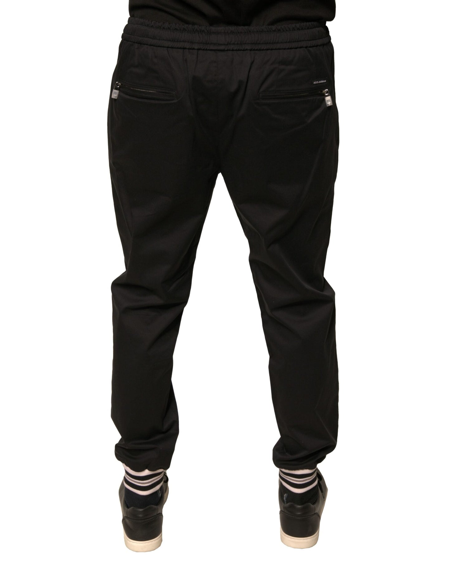 Dolce & Gabbana Black Cotton Stretch Jogger Sweatpants Pants - IT50 | L