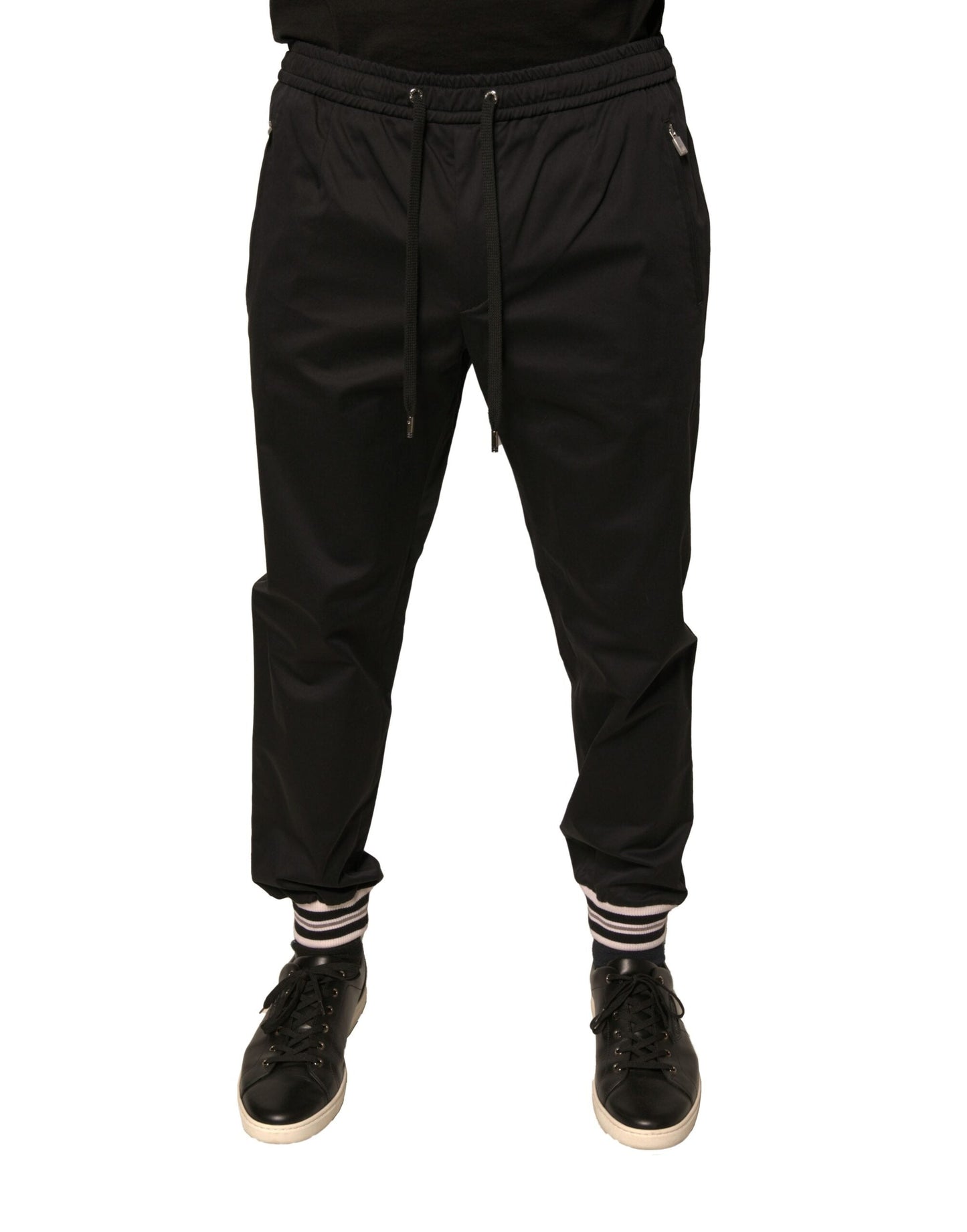 Dolce & Gabbana Black Cotton Stretch Jogger Sweatpants Pants - IT50 | L