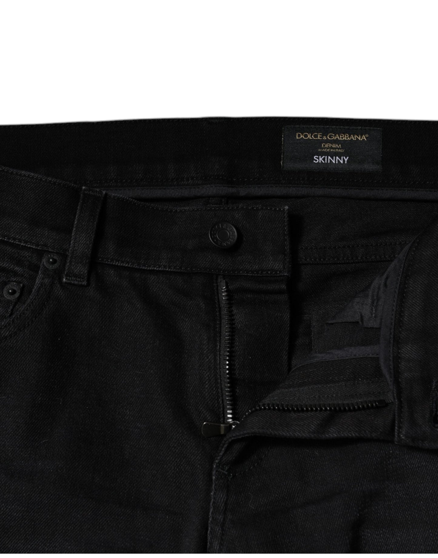 Dolce & Gabbana Black Cotton Stretch Skinny Men Denim Jeans - IT46 | S