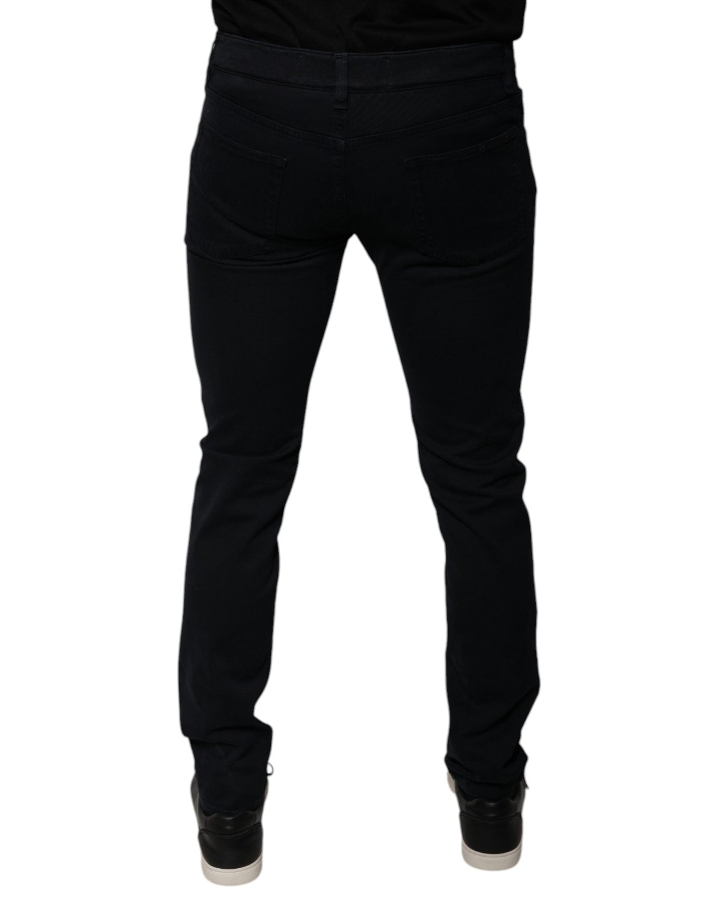 Dolce & Gabbana Black Cotton Stretch Skinny Men Denim Jeans - IT48 | M