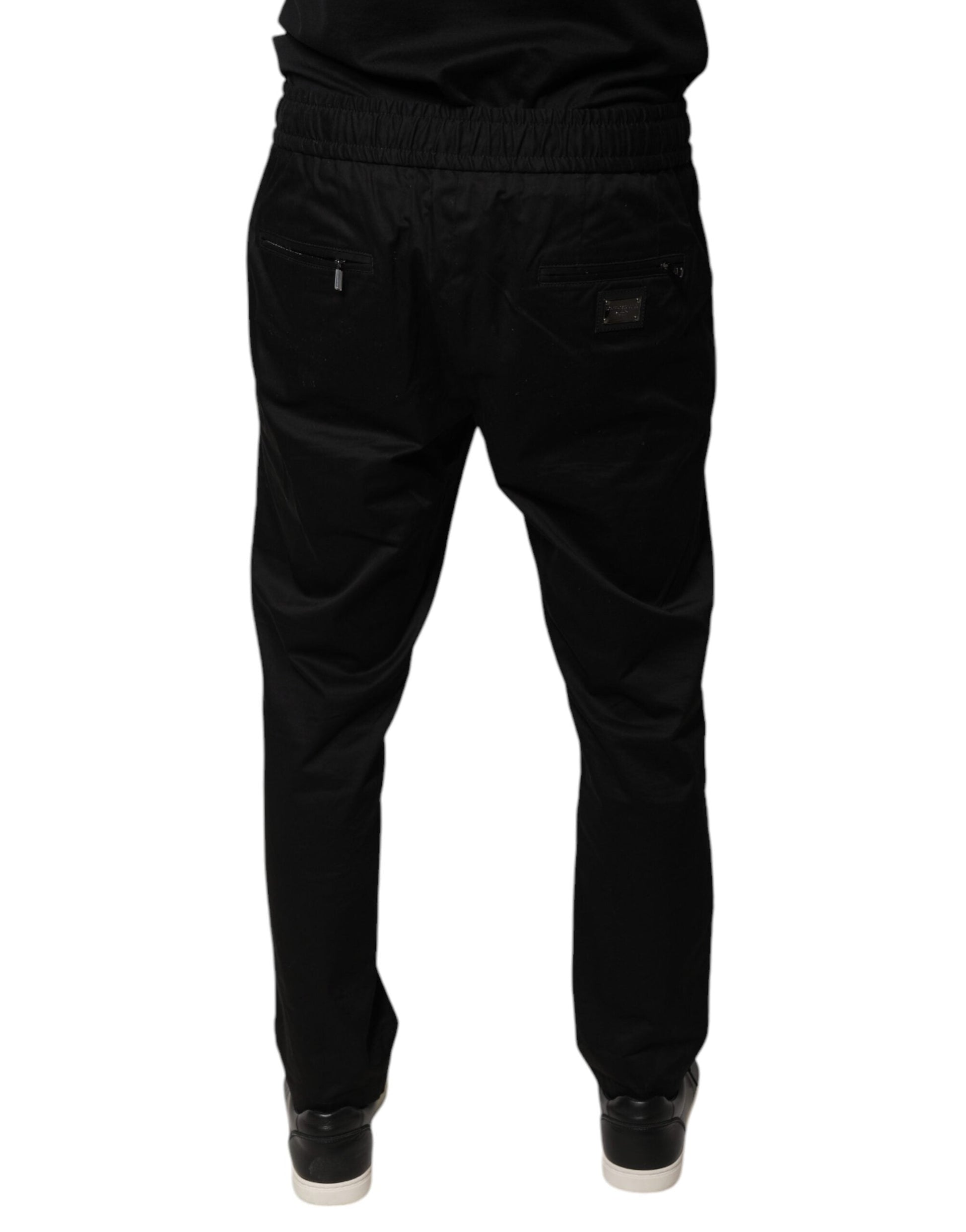 Dolce & Gabbana Black Cotton Stretch Skinny Sweatpants Pants - IT48 | M