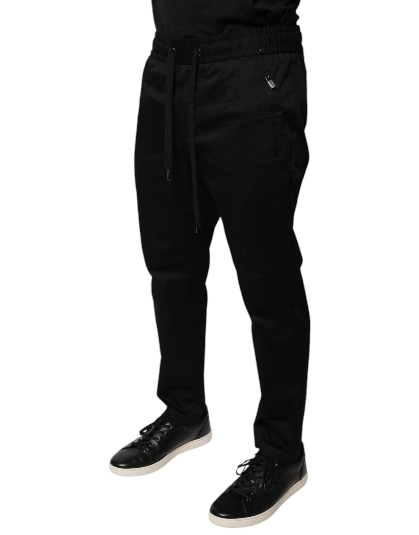 Dolce & Gabbana Black Cotton Stretch Skinny Sweatpants Pants - IT48 | M