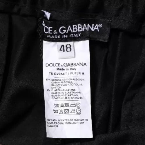 Dolce & Gabbana Black Cotton Stretch Skinny Sweatpants Pants - IT48 | M