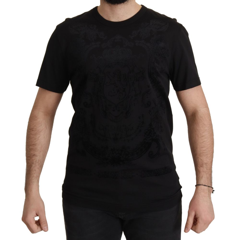 Dolce & Gabbana Black Cotton T-Shirt - IT50 | L