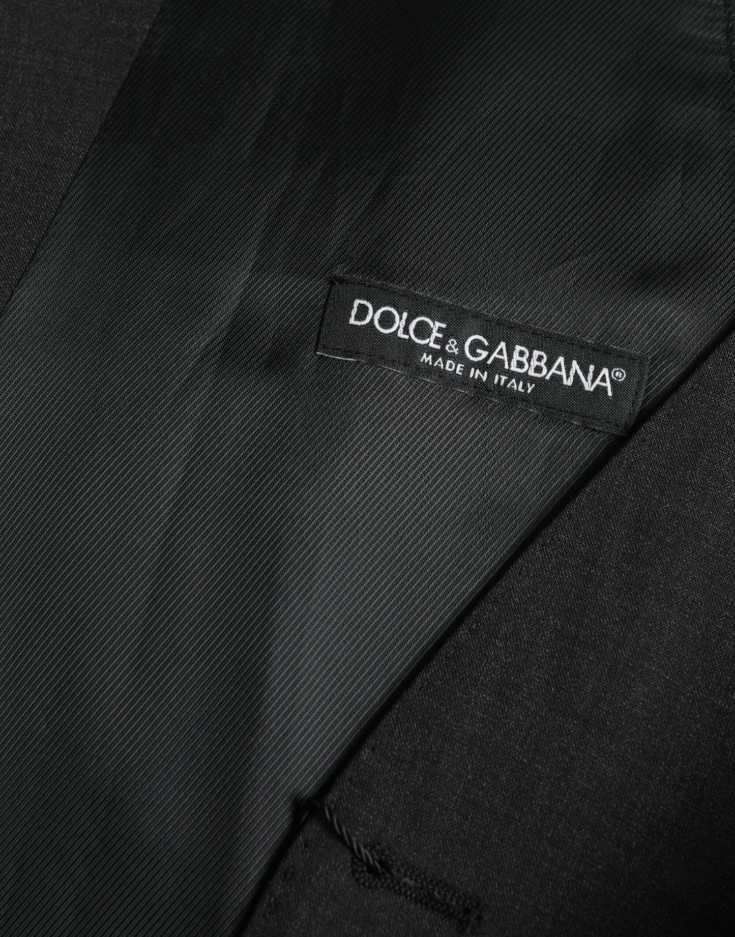 Dolce & Gabbana Black Cotton Waistcoat Dress Formal Vest - IT50 | L