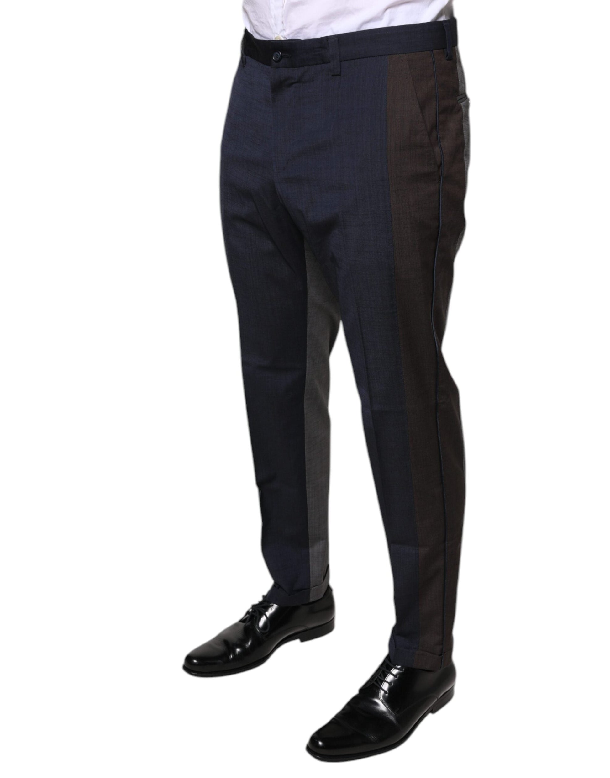 Dolce & Gabbana Black Cotton Wool Formal Dress Pants - IT50 | L