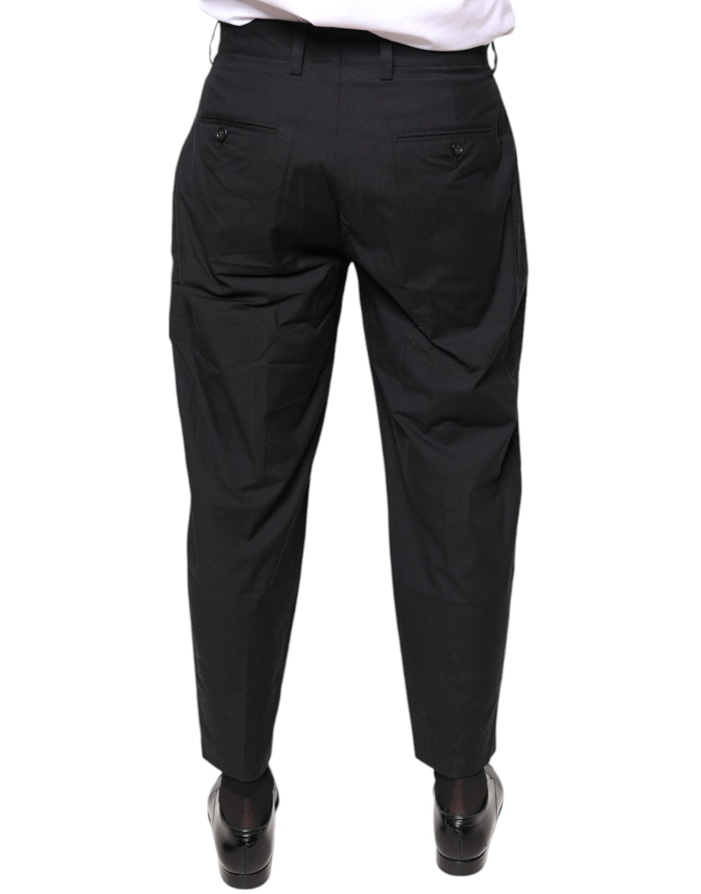 Dolce & Gabbana Black Crown Cotton Dress Pants - IT46 | S