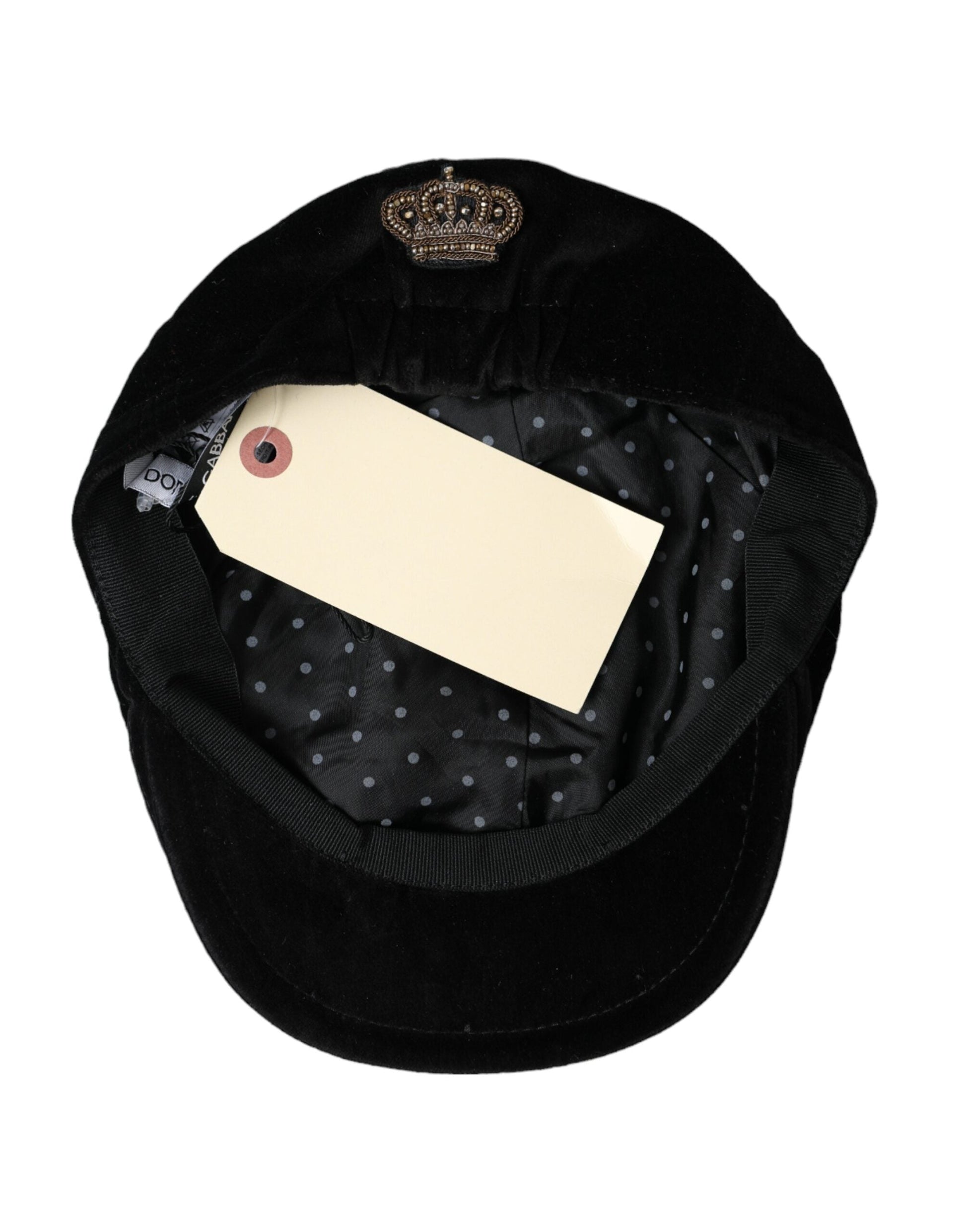 Dolce & Gabbana Black Crown Cotton Newsboy Hat Men - 58 cm|M