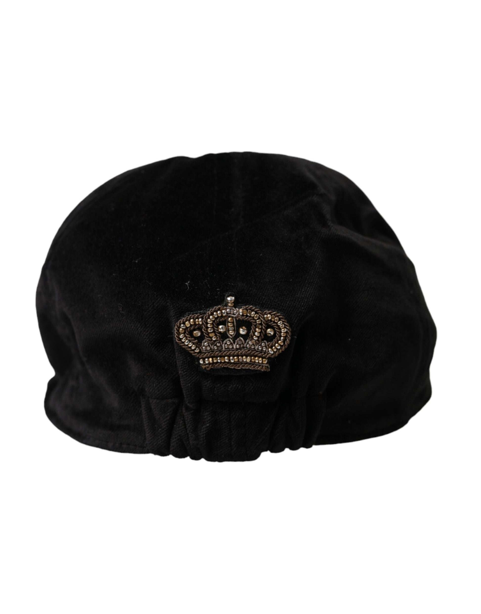 Dolce & Gabbana Black Crown Cotton Newsboy Hat Men - 58 cm|M