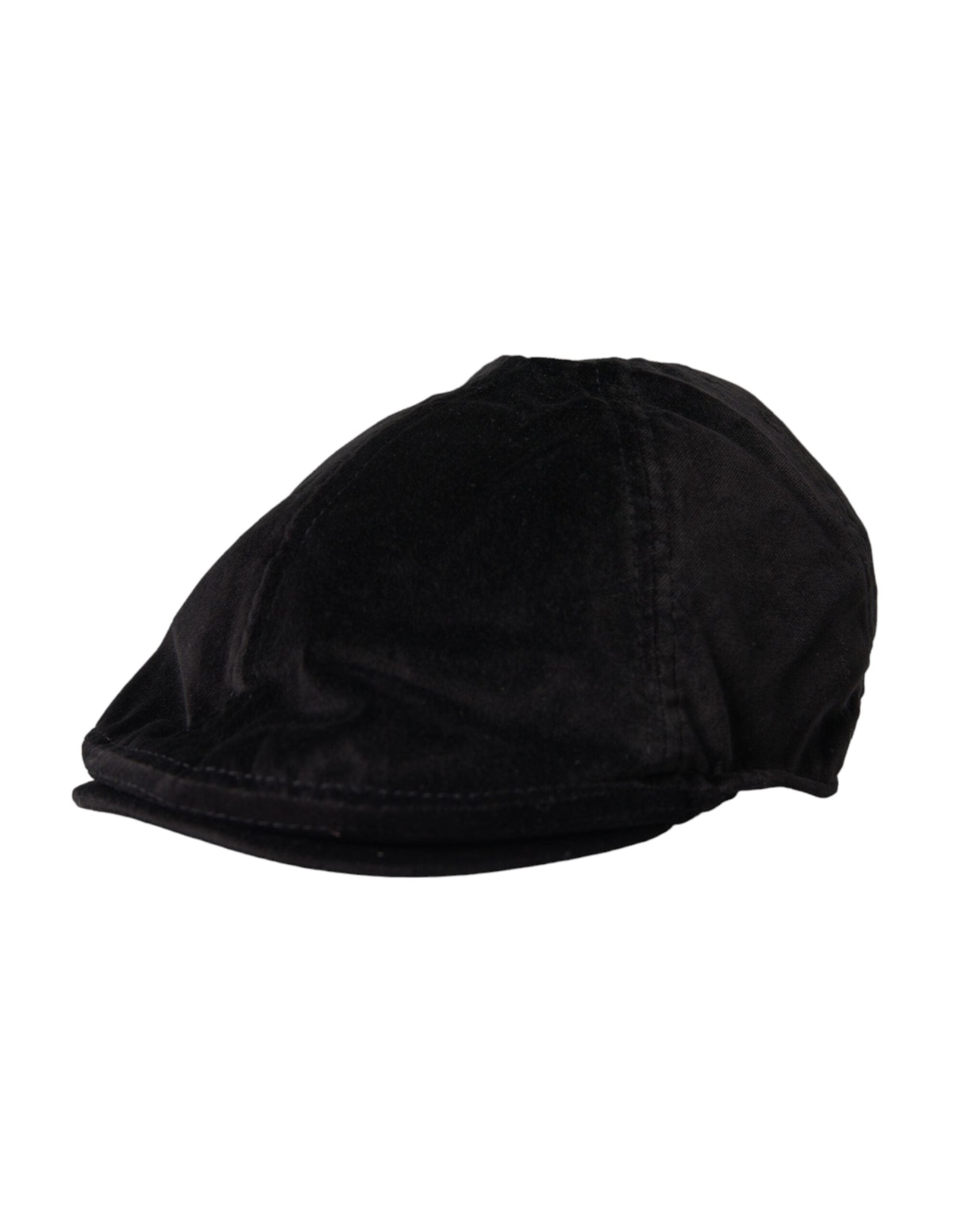 Dolce & Gabbana Black Crown Cotton Newsboy Hat Men - 58 cm|M