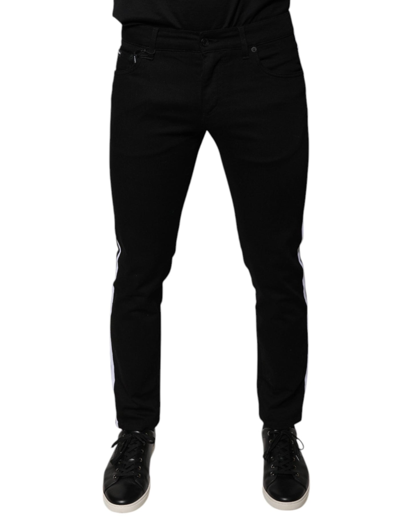 Dolce & Gabbana Black Crown Cotton Stretch Skinny Denim Jeans - IT48 | M