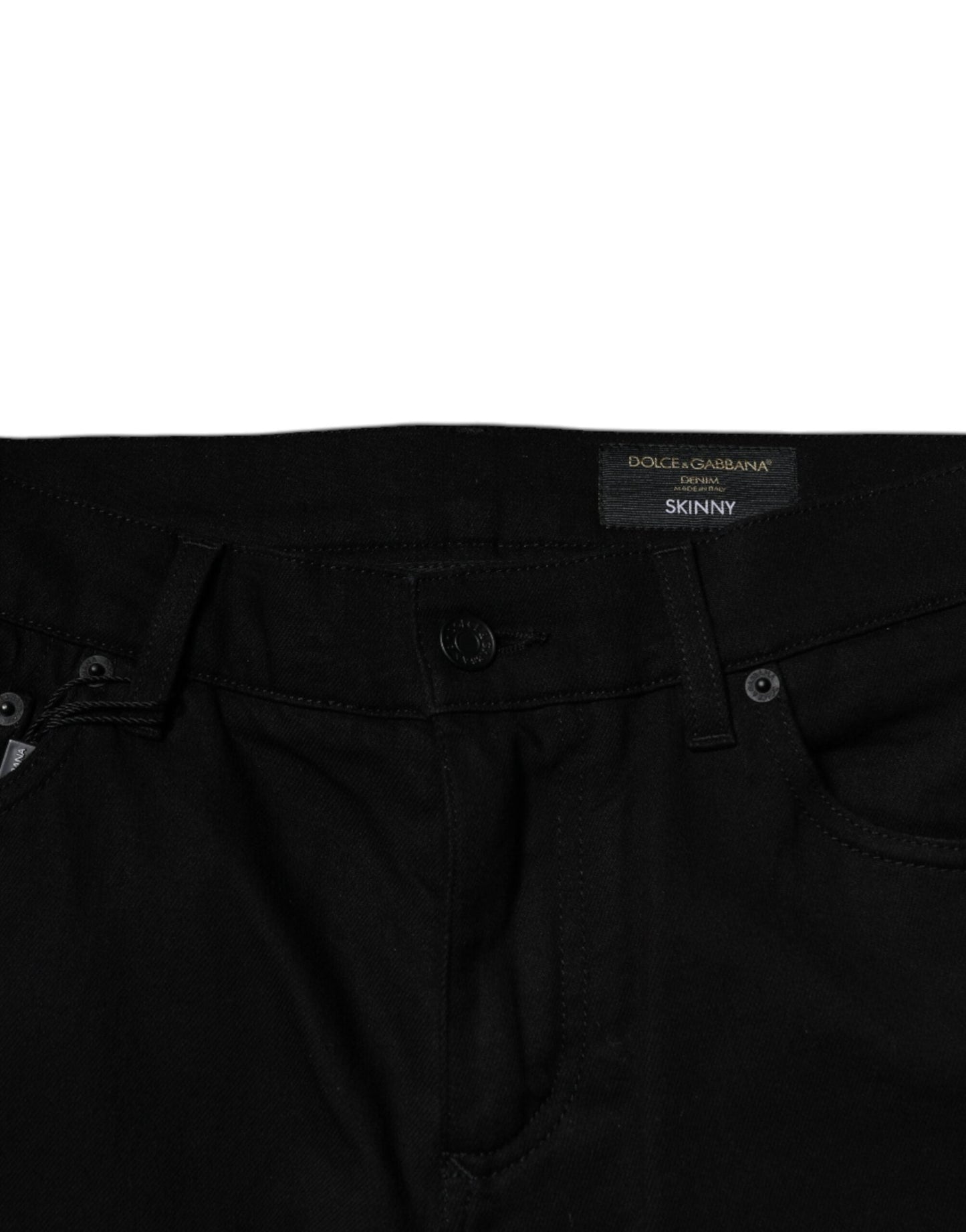 Dolce & Gabbana Black Crown Cotton Stretch Skinny Denim Jeans - IT48 | M