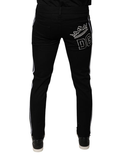 Dolce & Gabbana Black Crown Cotton Stretch Skinny Denim Jeans - IT48 | M