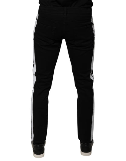 Dolce & Gabbana Black Crown White Lining Skinny Denim Jeans - IT48 | M