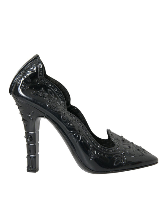 Dolce & Gabbana Black Crystal CINDERELLA Heels Pumps Shoes - EU40/US9.5