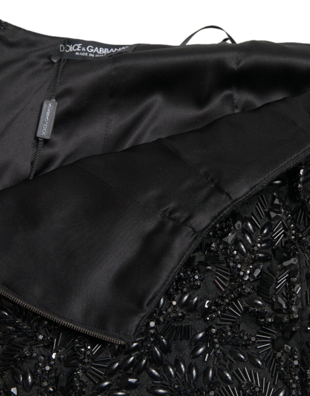 Dolce & Gabbana Black Crystal-Embellished Runway Skirt - IT42|M