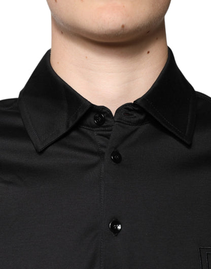 Dolce & Gabbana Black DG Collared Short Sleeves Polo T-shirt - IT48 | M