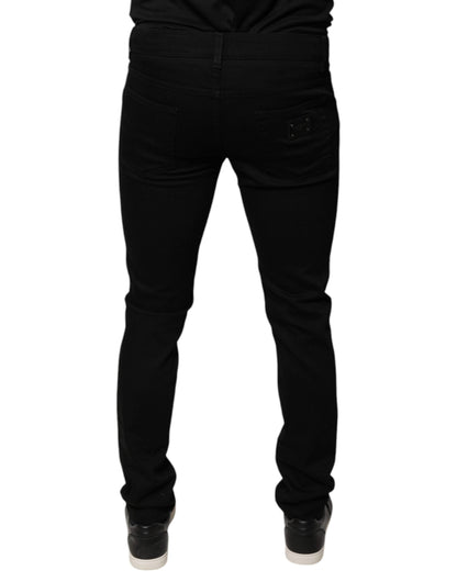 Dolce & Gabbana Black DG Crown Logo Cotton Skinny Denim Jeans - IT48 | M