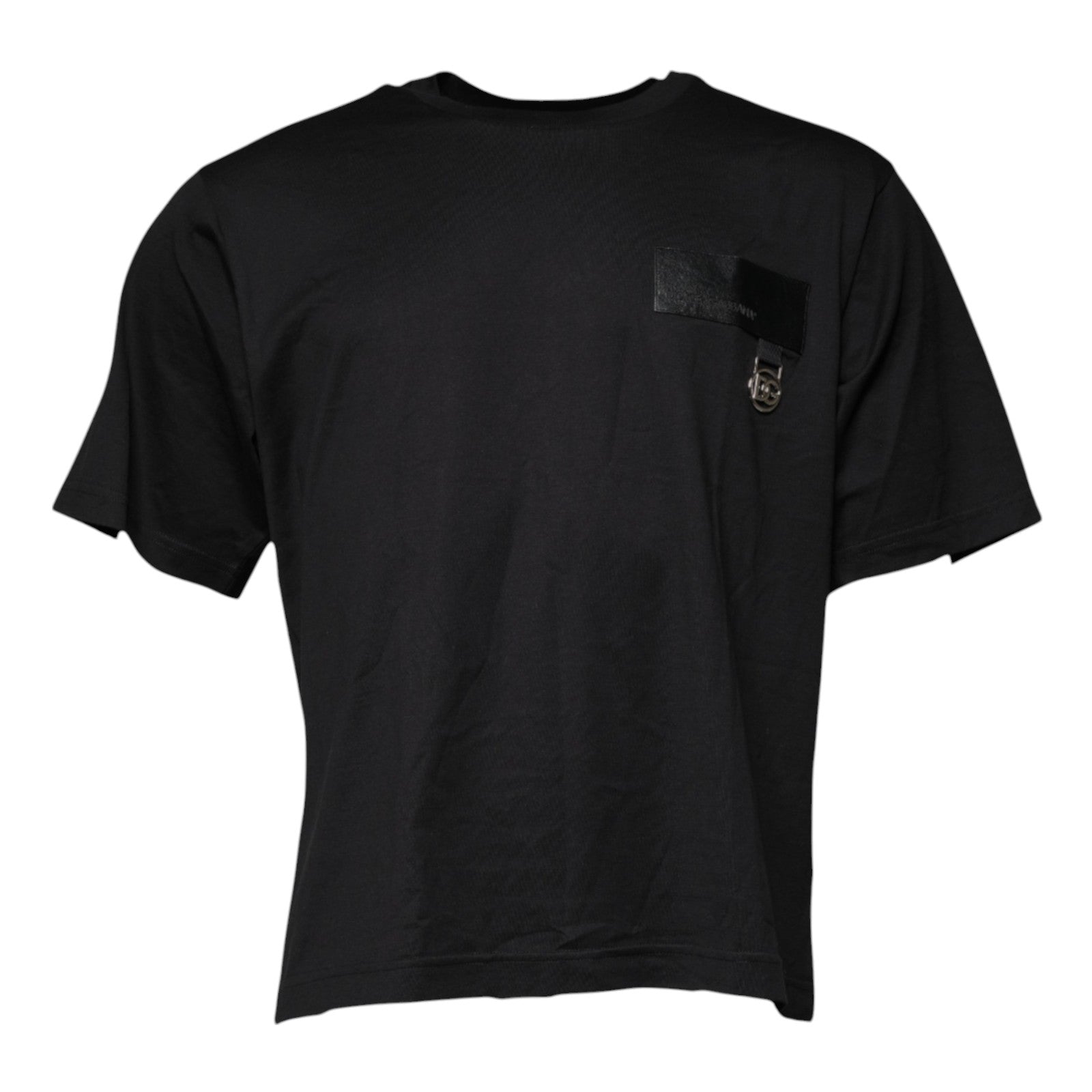 Dolce & Gabbana Black DG Logo Cotton Crew Neck T-shirt - IT48 | M