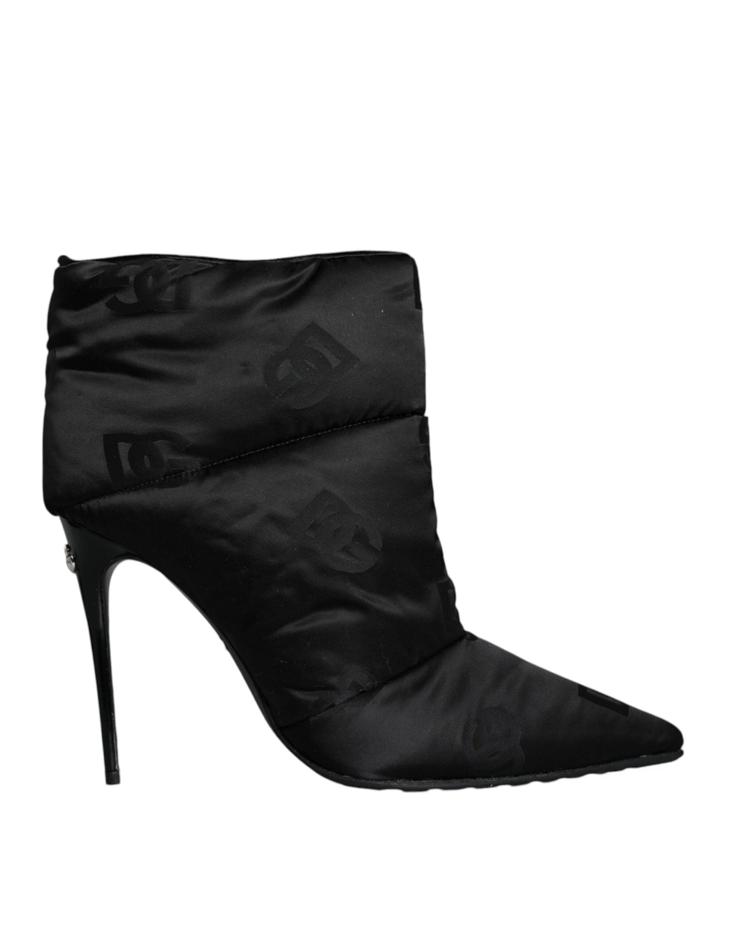 Dolce & Gabbana Black DG Logo Padded Heels Ankle Boots Shoes - EU40/US10