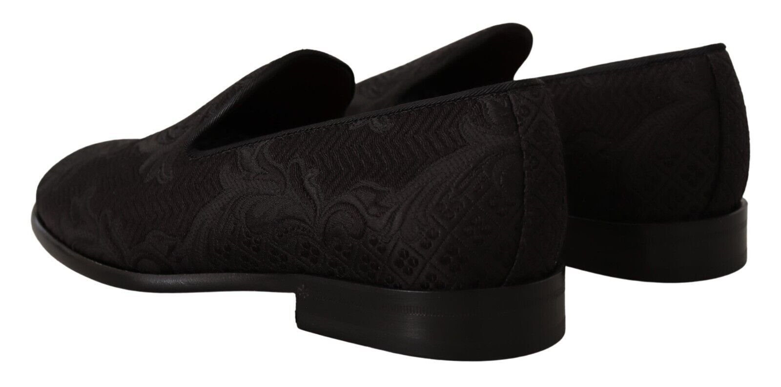 Dolce & Gabbana Black Floral Brocade Slippers - EU39/US6