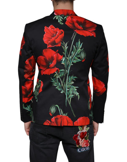 Dolce & Gabbana Black Floral Double Breasted Dress Blazer - IT48 | M