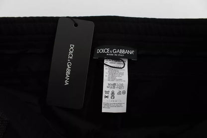 Dolce & Gabbana Black Gray Wool Casual Trousers Stripe Pants - IT54 | XL