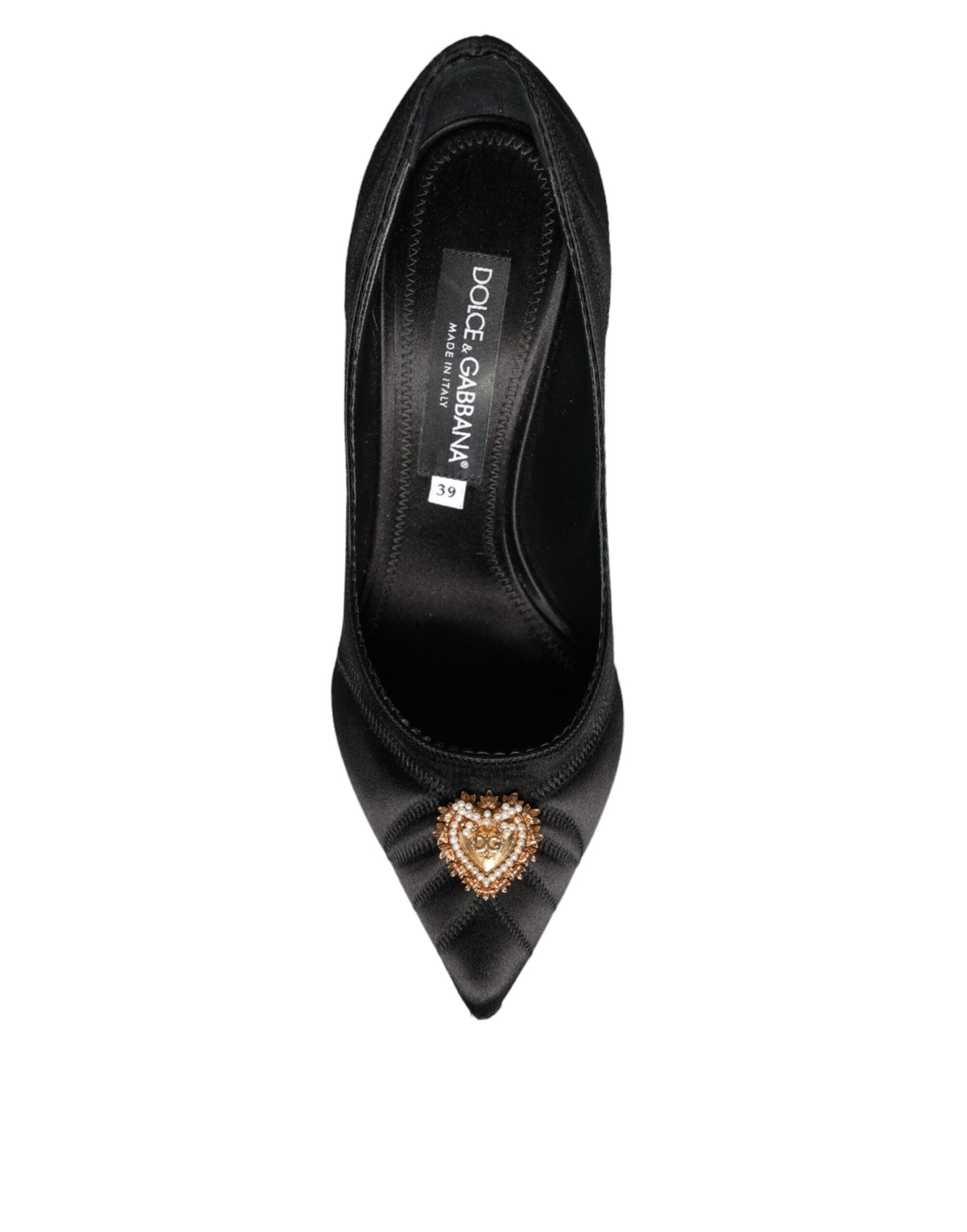 Dolce & Gabbana Black Heart DEVOTION Heels Pumps Shoes - EU39/US8.5