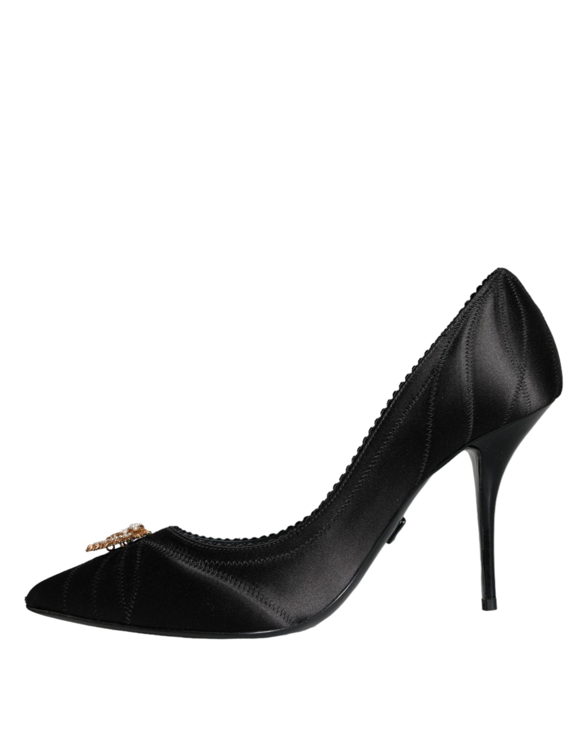 Dolce & Gabbana Black Heart DEVOTION Heels Pumps Shoes - EU39/US8.5