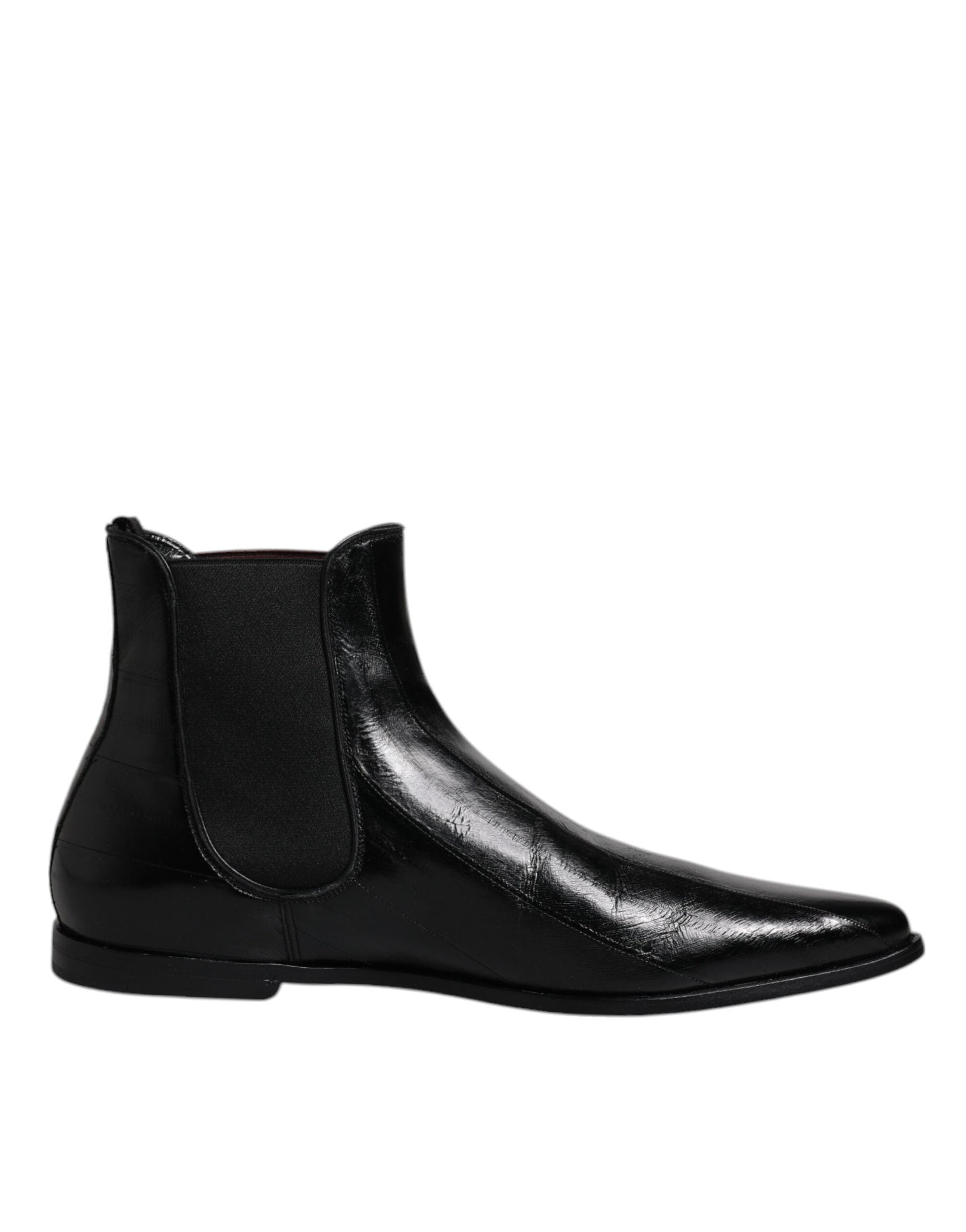 Dolce & Gabbana Black Leather Chelsea Men Ankle Boots Shoes - EU44/US11