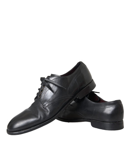 Dolce & Gabbana Black Leather Derby Formal Dress Men Shoes - EU44/US11