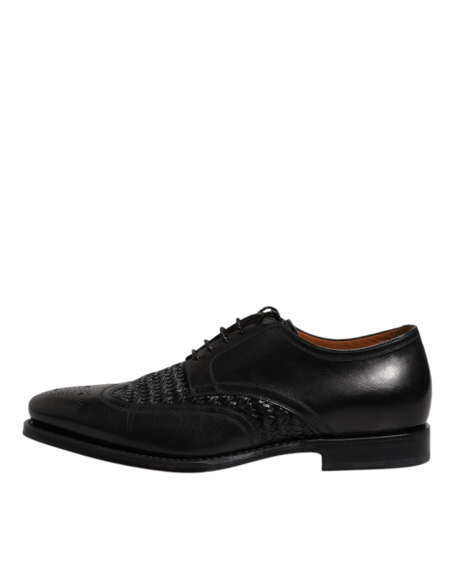 Dolce & Gabbana Black Leather Derby Wingtip Lace Up Formal Dress Shoes - EU39/US6