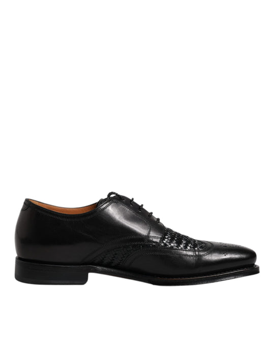 Dolce & Gabbana Black Leather Derby Wingtip Lace Up Formal Dress Shoes - EU39/US6