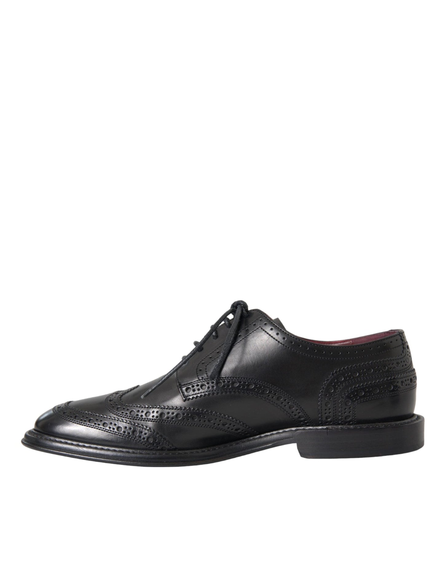 Dolce & Gabbana Black Leather Oxford Wingtip Formal Men Shoes - EU41/US8