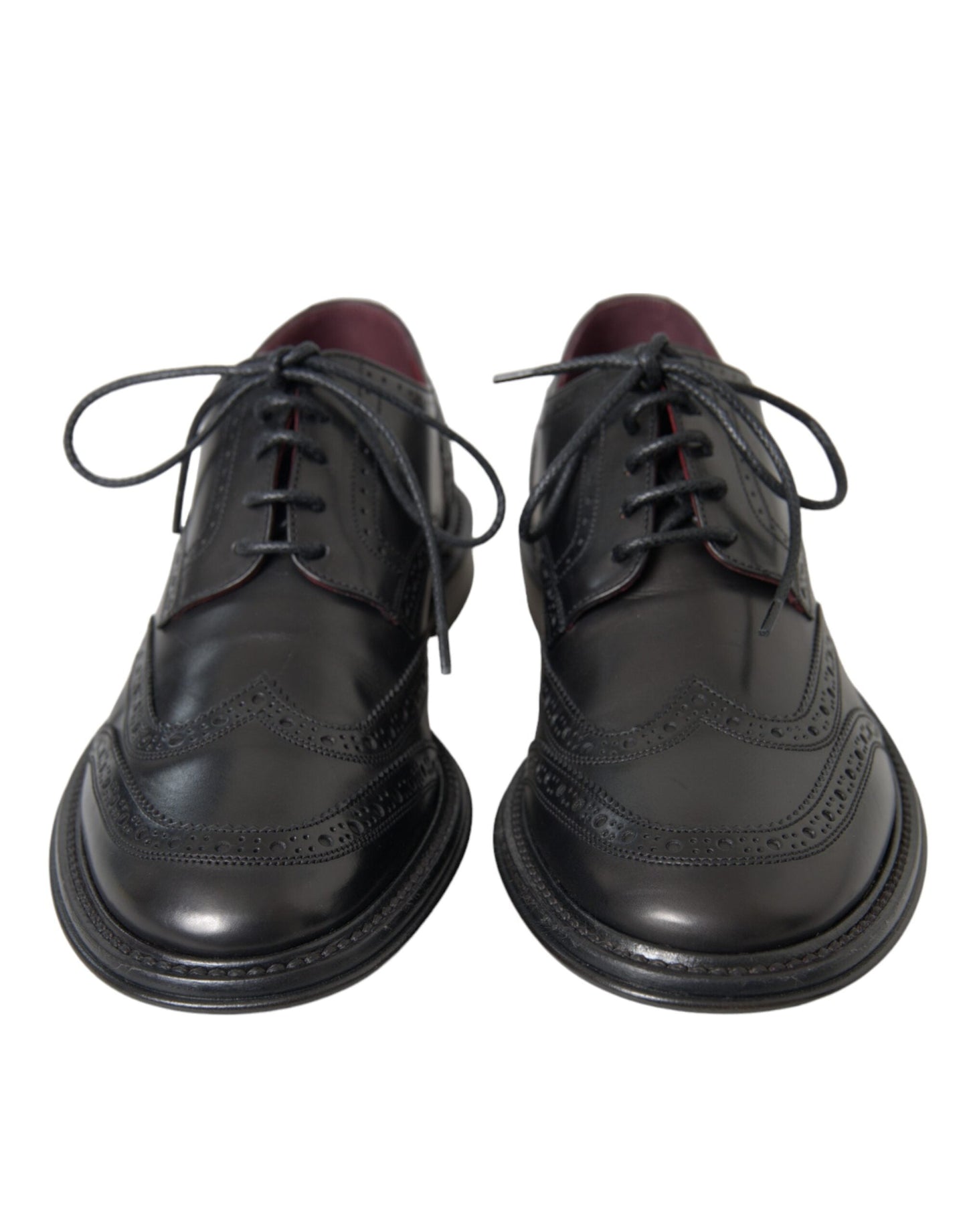 Dolce & Gabbana Black Leather Oxford Wingtip Formal Men Shoes - EU41/US8