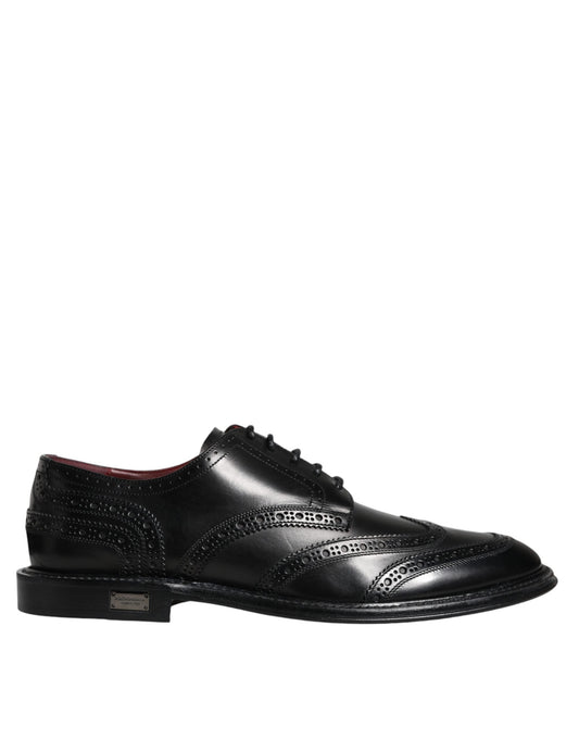 Dolce & Gabbana Black Leather Oxford Wingtip Formal Shoes - EU43/US10