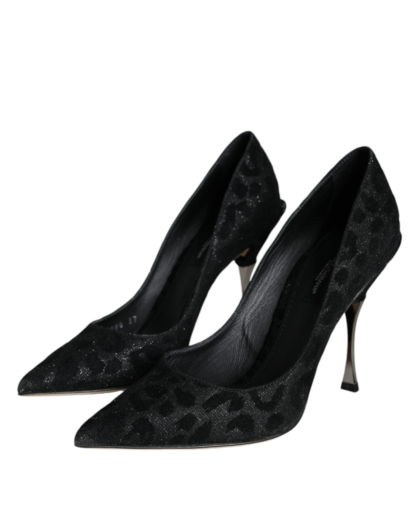 Dolce & Gabbana Black Leopard Lurex High Heels Pumps Shoes - EU37/US7