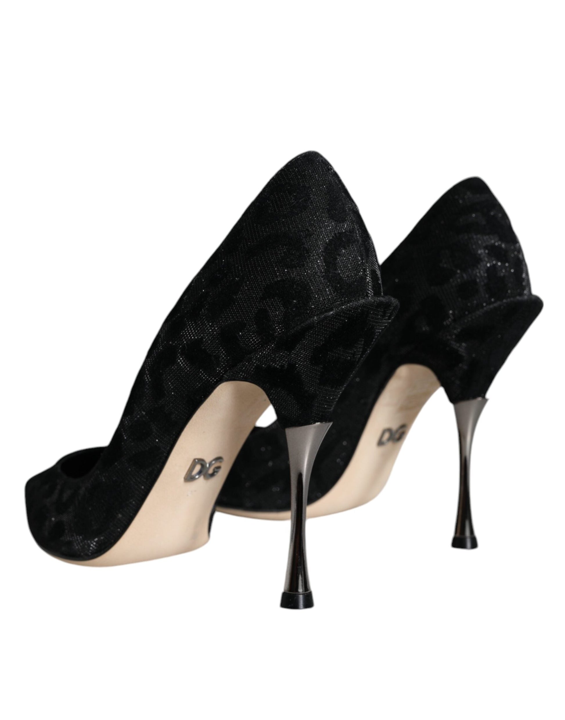 Dolce & Gabbana Black Leopard Lurex High Heels Pumps Shoes - EU37/US7