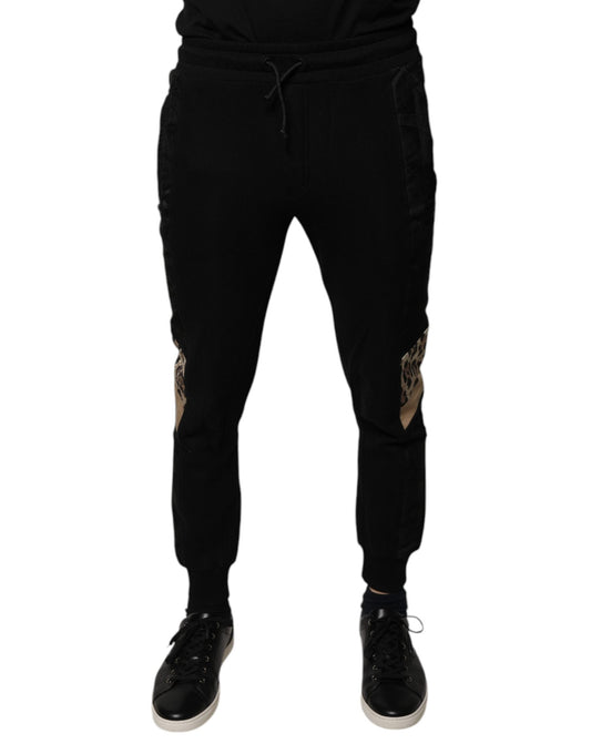 Dolce & Gabbana Black Leopard Slim Fit Jogger Pants - IT44 | XS