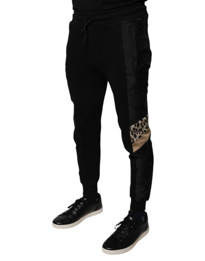 Dolce & Gabbana Black Leopard Slim Fit Jogger Pants - IT44 | XS