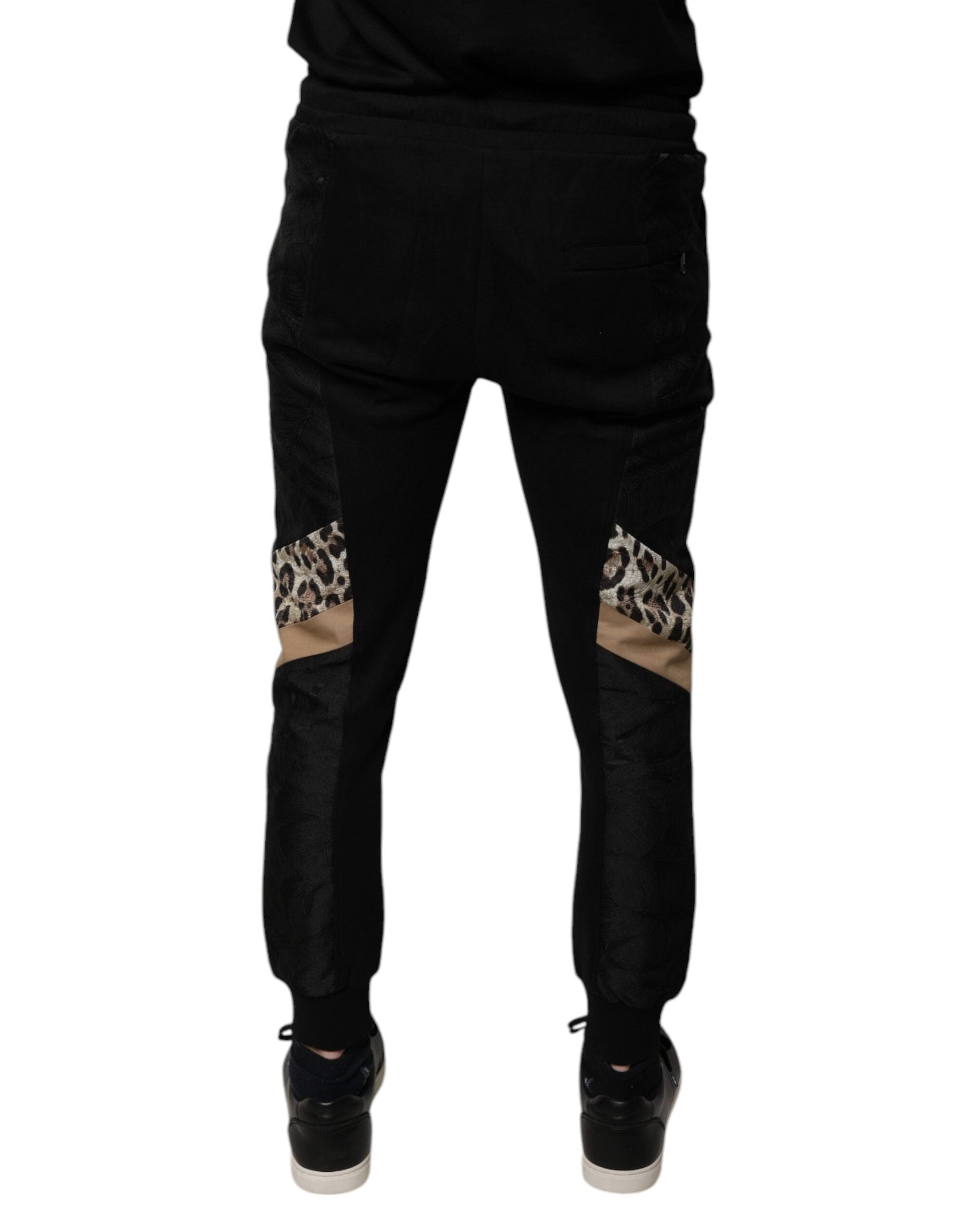 Dolce & Gabbana Black Leopard Slim Fit Jogger Pants - IT44 | XS