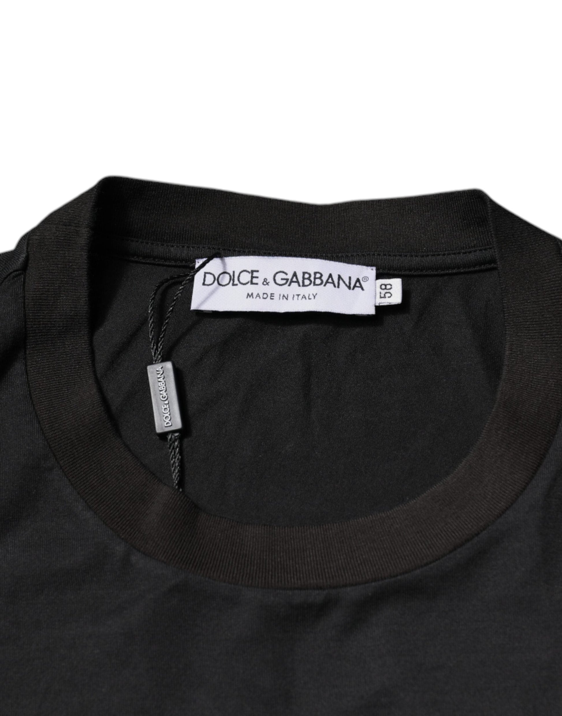 Dolce & Gabbana Black Logo Crew Neck Short Sleeves T-shirt - IT58 | 3XL