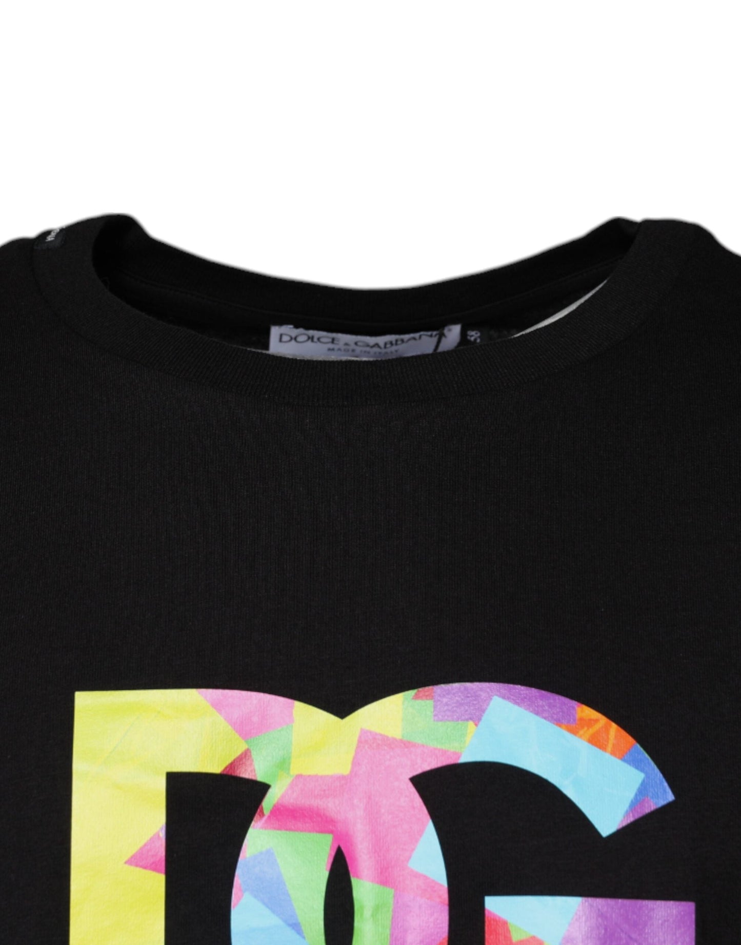 Dolce & Gabbana Black Logo Print Cotton Crew Neck T-shirt - IT58 | 3XL